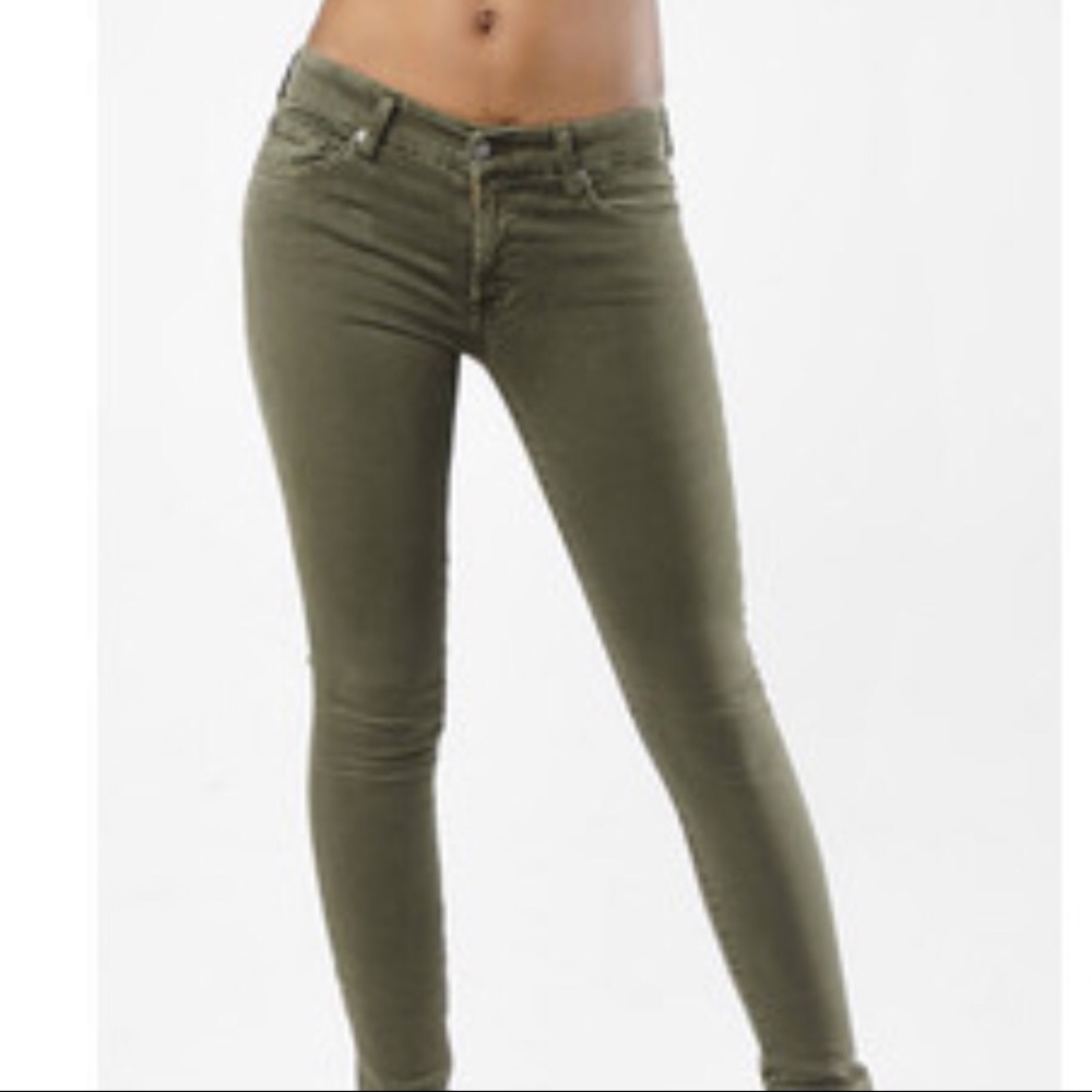 7 For All Mankind Olive skinny jeans Size 26